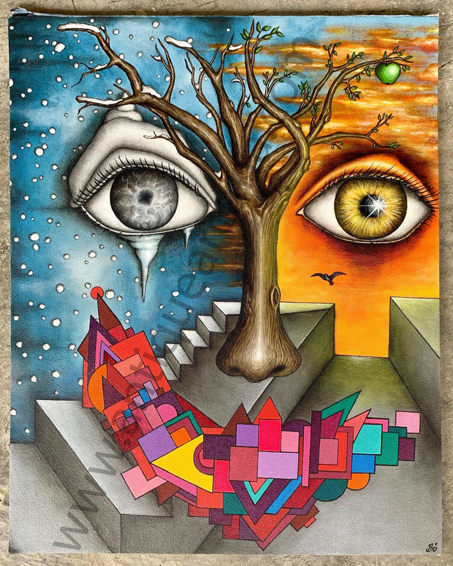 "GangaJi" by Bö Original Art Work - Ayahuasca Vision style