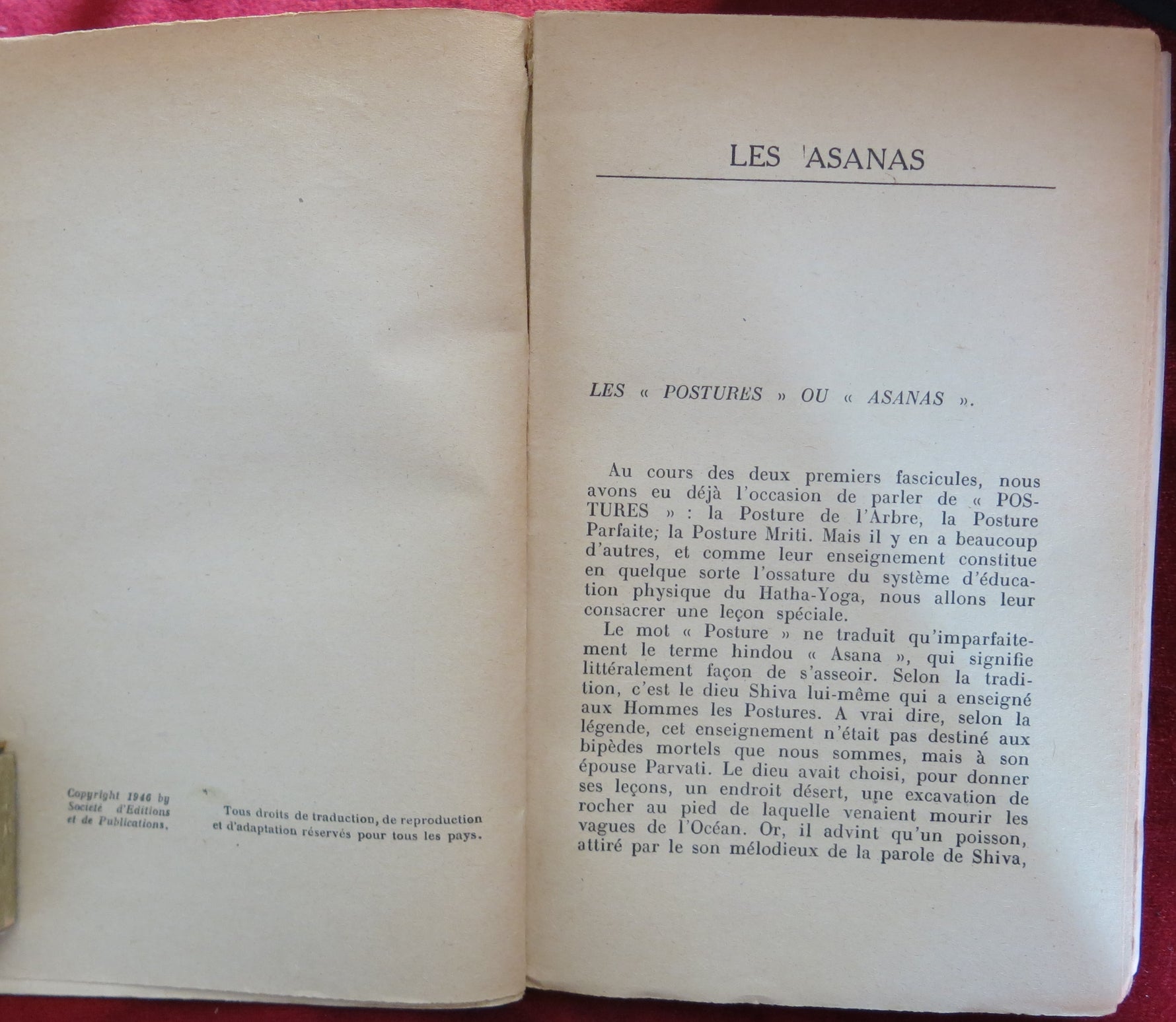 ASANAS - HATHA YOGA 1946 rare book