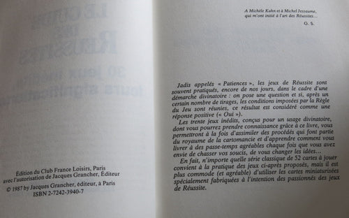 Le Guide des Réussites – Divination avec les Jeux de Patience (1988)