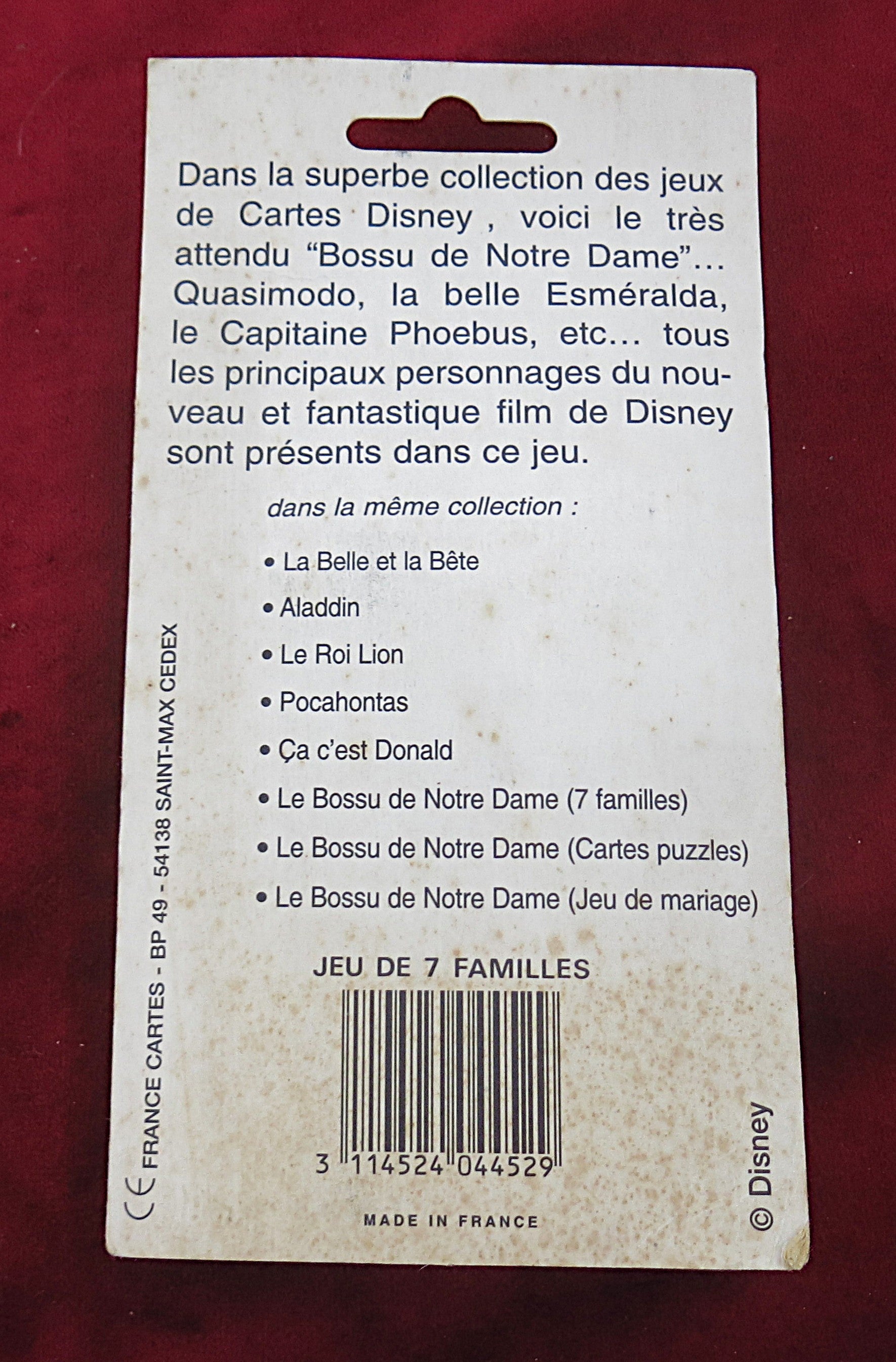 Disney Le Bossu de Notre Dame – Jeu de 7 Familles – Ducale – 1990s – Sealed