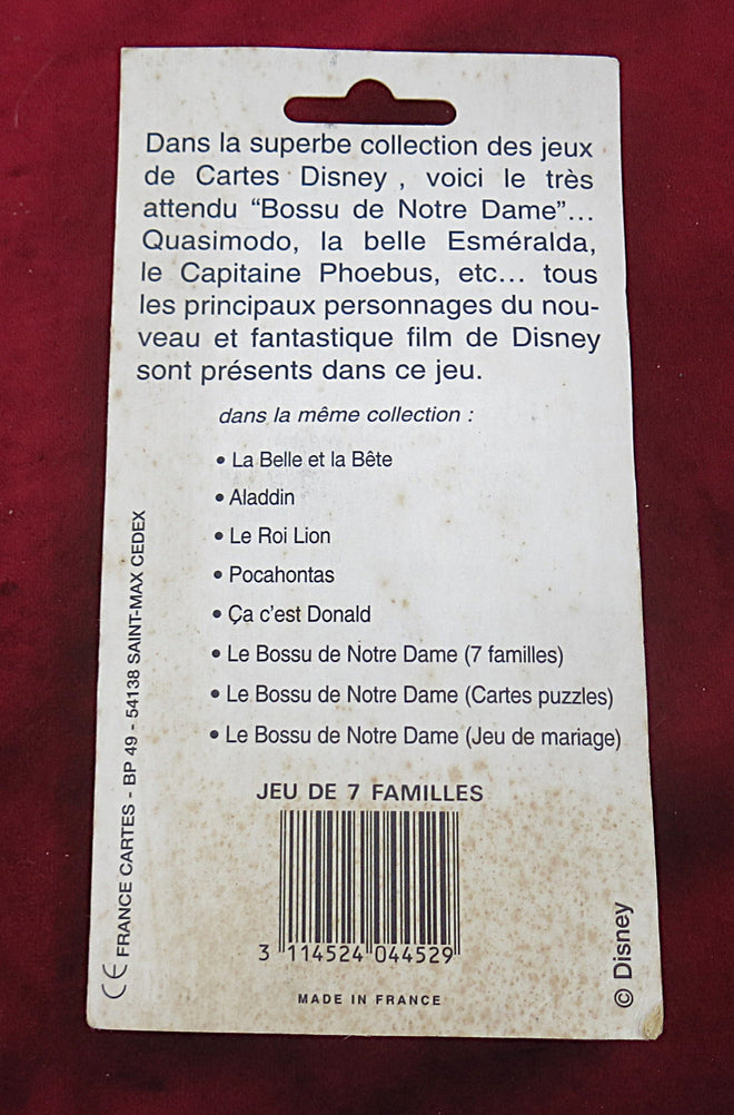 Disney Le Bossu de Notre Dame – Jeu de 7 Familles – Ducale – Années 1990 – Scellé