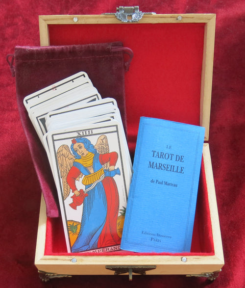 Paul Marteau Tarot de Marseille in a Wooden box