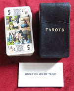 CM Double Scene with Leatherette Case  80s - Vintage French Tarot Playing Card Deck