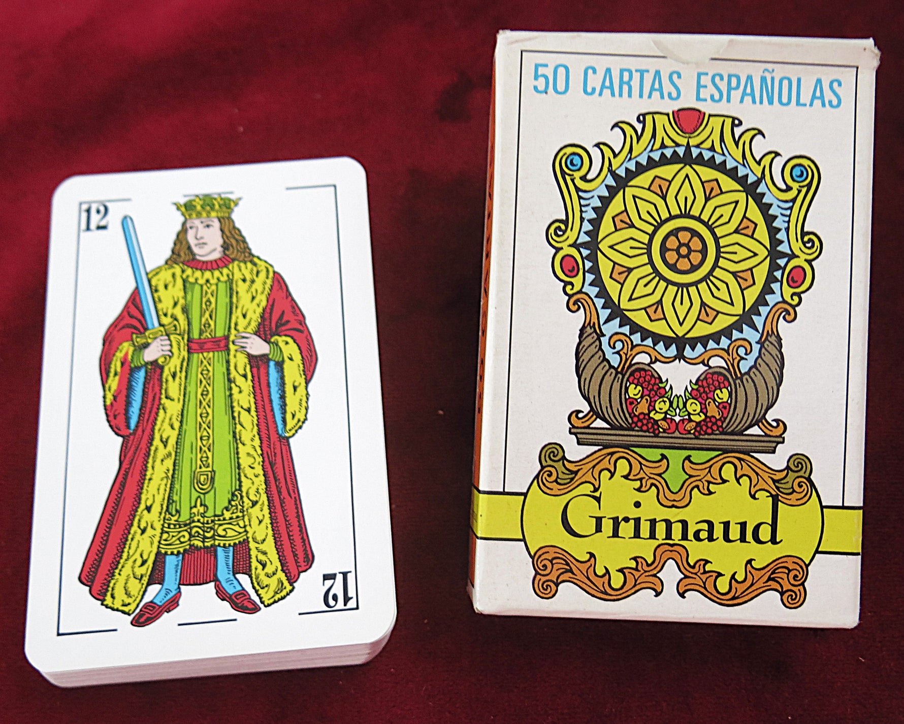 Cartas Españolas Grimaud 1993 – Fabriqué en France – Jeu complet de 50 cartes