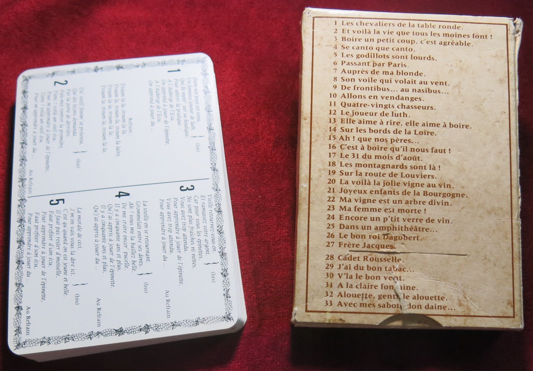 Drinking Songs Card Game 1970 – ADVERTISING DECK Carousel Wines