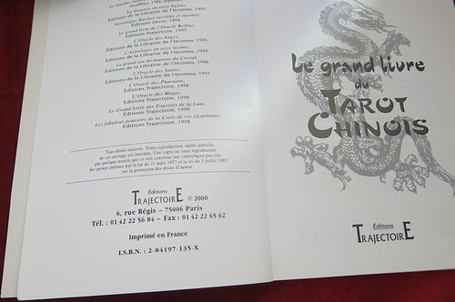 Le grand livre du tarot chinois : avec ses 22 arcanes - Millésime 2000