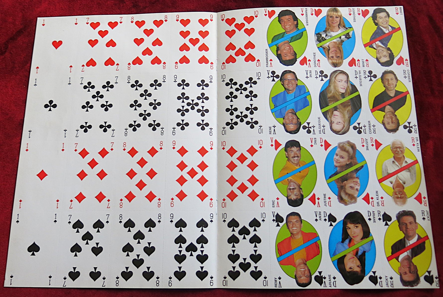 Club Dorothée Uncut Playing Card Printing Sheet – Original 1980s Magazine Poster – Rare French TV Memorabilia