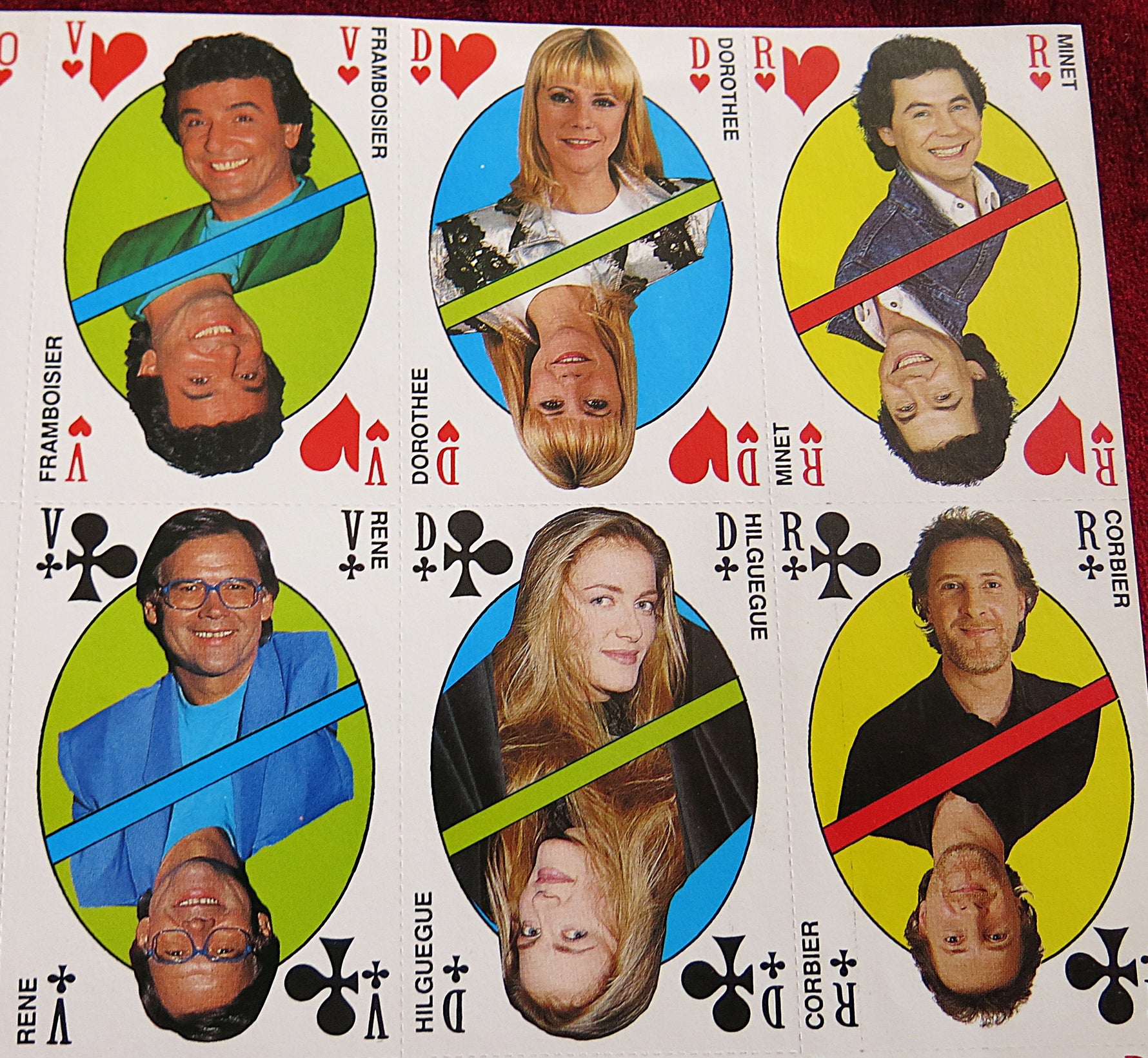 Club Dorothée Uncut Playing Card Printing Sheet – Original 1980s Magazine Poster – Rare French TV Memorabilia