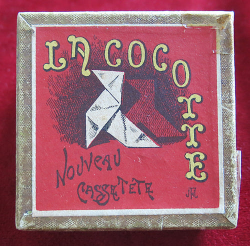 vintage puzzle, antique game, French puzzle, wooden brain teaser, La Cocotte game, casse-tête, dissection puzzle, 19th century toy, vintage tangram, old French game, collectible puzzle, retro brain game, historical toy, vintage boxed game, rare puzzle game, nostalgic toy, early 1900s game, antique wood puzzle, Art Nouveau puzzle, classic logic game