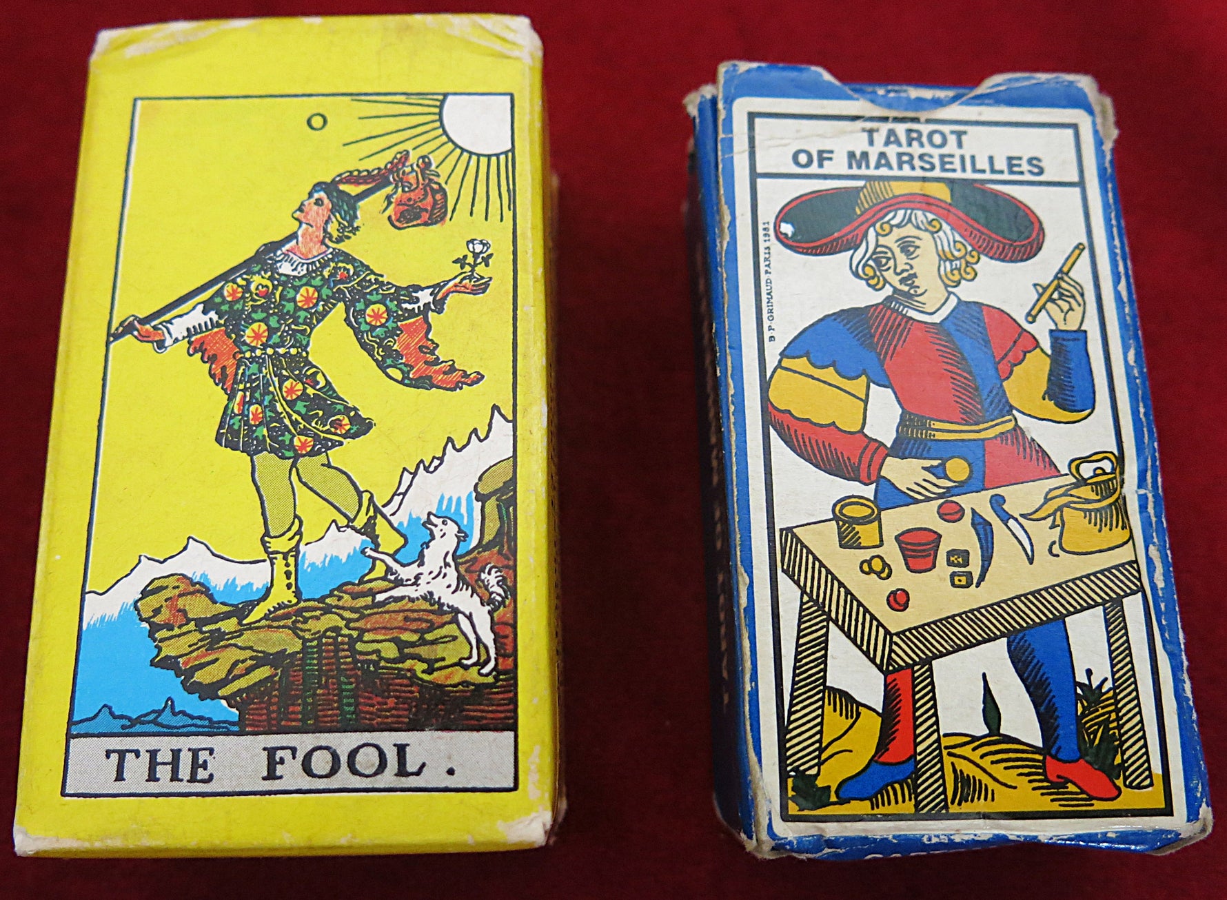 Rare 80s Mini Rider-Waite & Grimaud Tarot de Marseille Pocket Tarot Set
