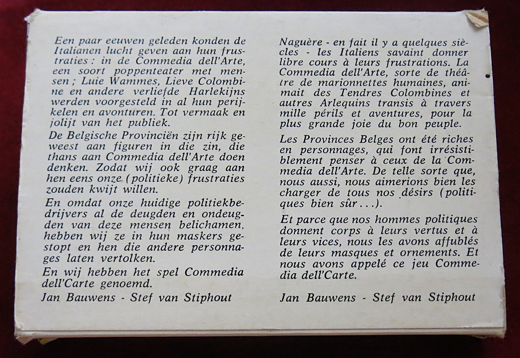 Commedia Dell’Carte 1977 – Rares Cartes de Transformation Politique