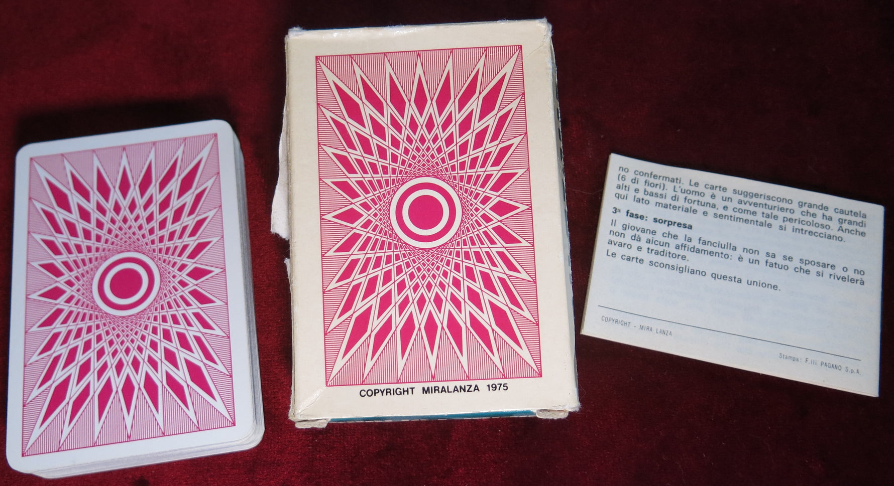 Le Carte della Fortuna – Miralanza 1975 – Cartes à jouer publicitaires