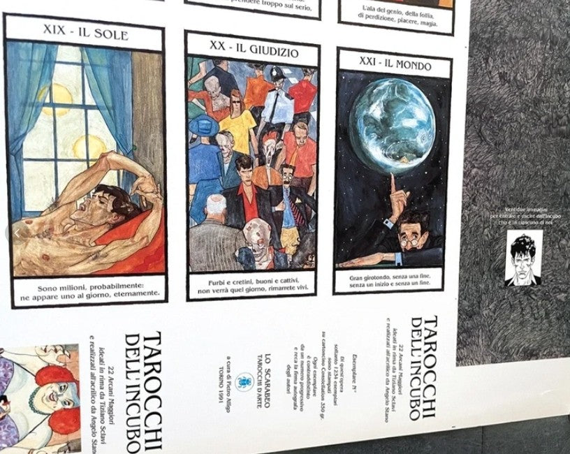 Rare Dylan Dog Nightmare 1991 – Tarot Factory Printing Sheet – Original Uncut Tarot Poster