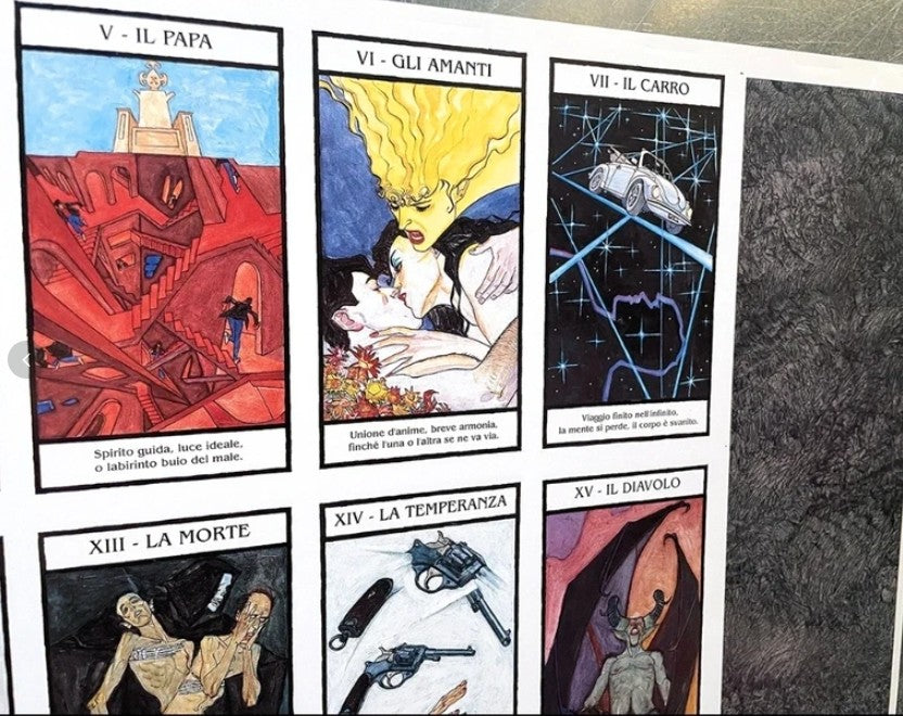 Rare Dylan Dog Nightmare 1991 – Tarot Factory Printing Sheet – Original Uncut Tarot Poster
