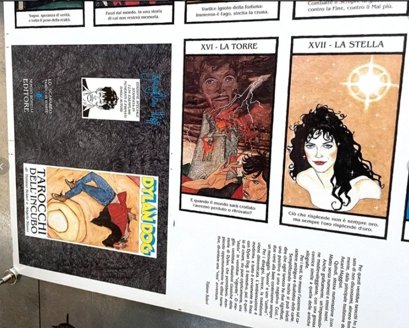 Rare Dylan Dog Nightmare 1991 – Tarot Factory Printing Sheet – Original Uncut Tarot Poster