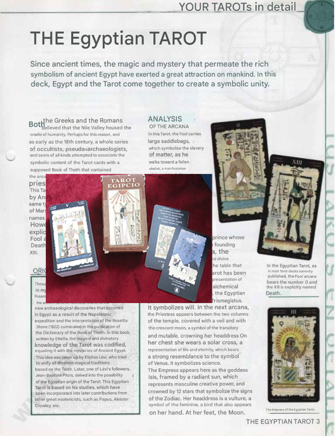 TAROT EGIPCIO –  Guides ONLY - File Download - ENGLISH, FRENCH & SPANISH - PRINTABLE