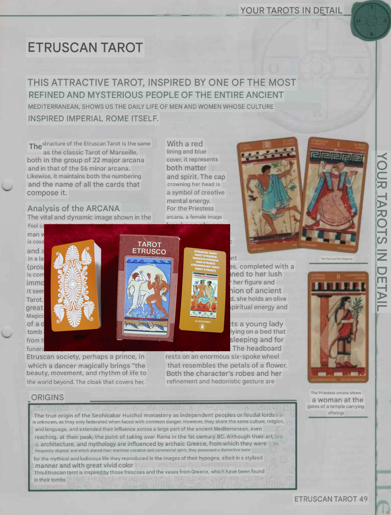 Tarot Etruscan – Guides ONLY - File Download - ENGLISH, FRENCH & SPANISH - PRINTABLE