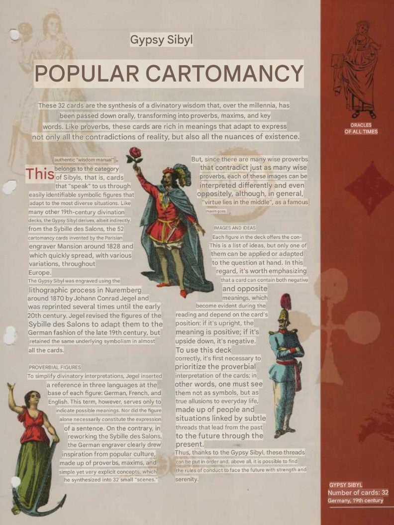 Sibilla Gitana PDF – Instructions ONLY - File Download - ENGLISH, FRENCH & ITALIAN