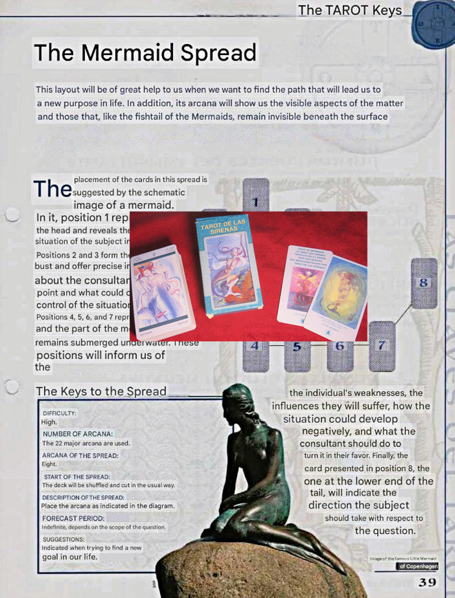 Tarot des Sirènes – Guides UNIQUEMENT - Téléchargement de fichiers - ANGLAIS, FRANÇAIS ET ESPAGNOL - IMPRIMABLE