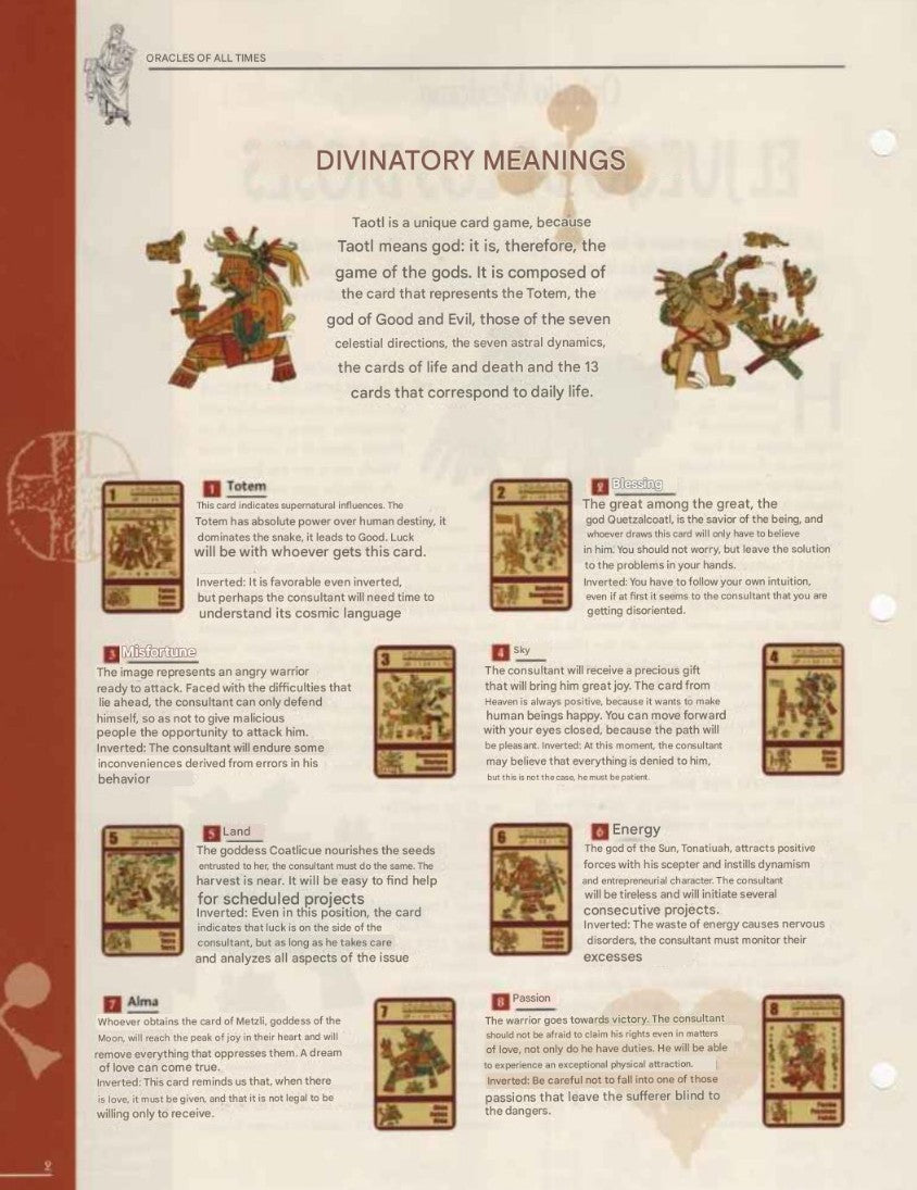 The Game of the Gods(Mexican Oracle) + Guide – Aztec Mythology Deck – 2002 Edition