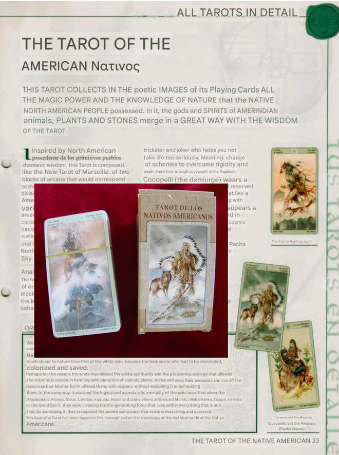 Tarot amérindien - Instructions UNIQUEMENT - Téléchargement de fichier - ANGLAIS, FRANÇAIS ET ESPAGNOL - IMPRIMABLE