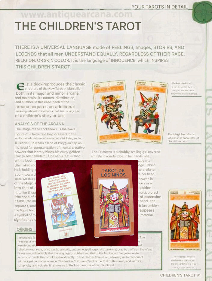 Tarot de los Niños - Instructions ONLY - File Download - ENGLISH, FRENCH & SPANISH - Claves y Secretos del Tarot PRINTABLE