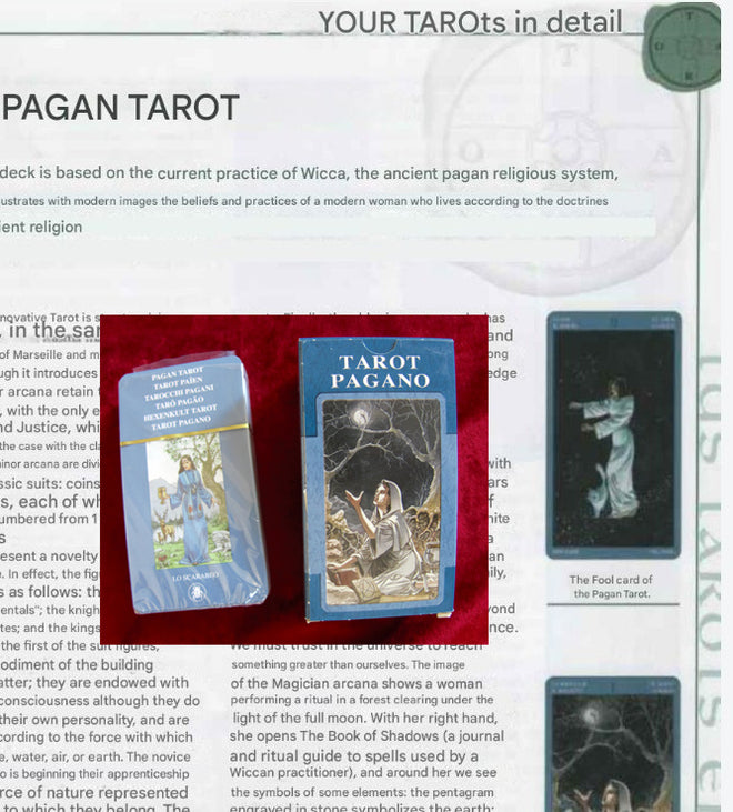 Pagan Tarot booklet - File Download - ENGLISH, FR & SPAN - PRINTABLE