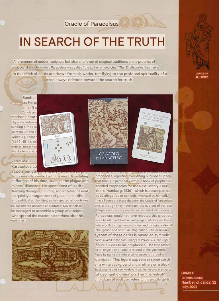 Oracle of Paracelsus 2002 – Guides ONLY - File Download - ENGLISH, FRENCH & ITALIAN - PRINTABLE