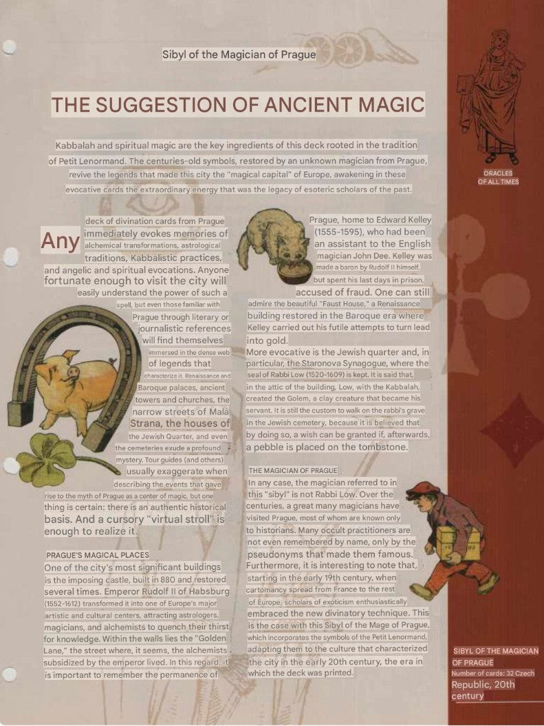 La Sibylle du Magicien de Prague – Jeu de divination vintage de style Lenormand