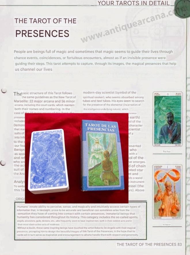 Tarot des Présences - Instructions UNIQUEMENT - Téléchargement de fichier - ANGLAIS, FRANÇAIS ET ESPAGNOL - IMPRIMABLE