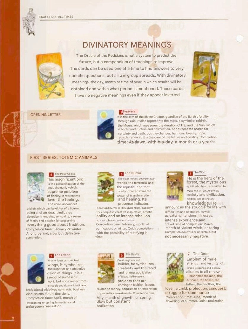 Native People Culture Deck + guide - The Oracolo dei Pellerossa - ENG, FR and SPAN PDF guide