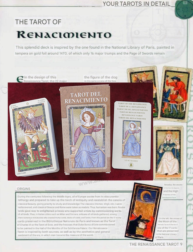 Instructions pour le Tarot de la Renaissance UNIQUEMENT - Téléchargement de fichier - ANGLAIS, FRANÇAIS ET ESPAGNOL - IMPRIMABLE