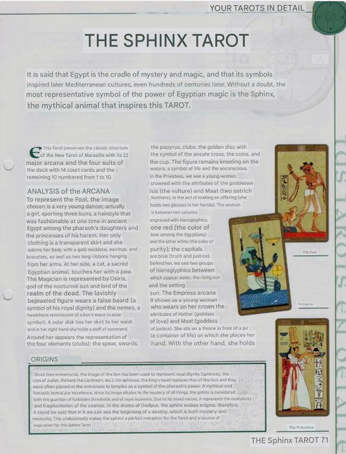 Tarot of the Sphinx - Ancient Egypt symbolism Cards