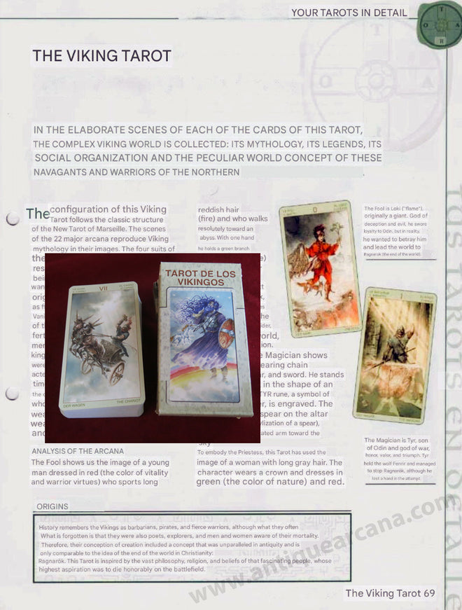 Instructions pour le Tarot des Vikings - Téléchargement de fichiers - ANGLAIS, FRANÇAIS ET ESPAGNOL - IMPRIMABLE