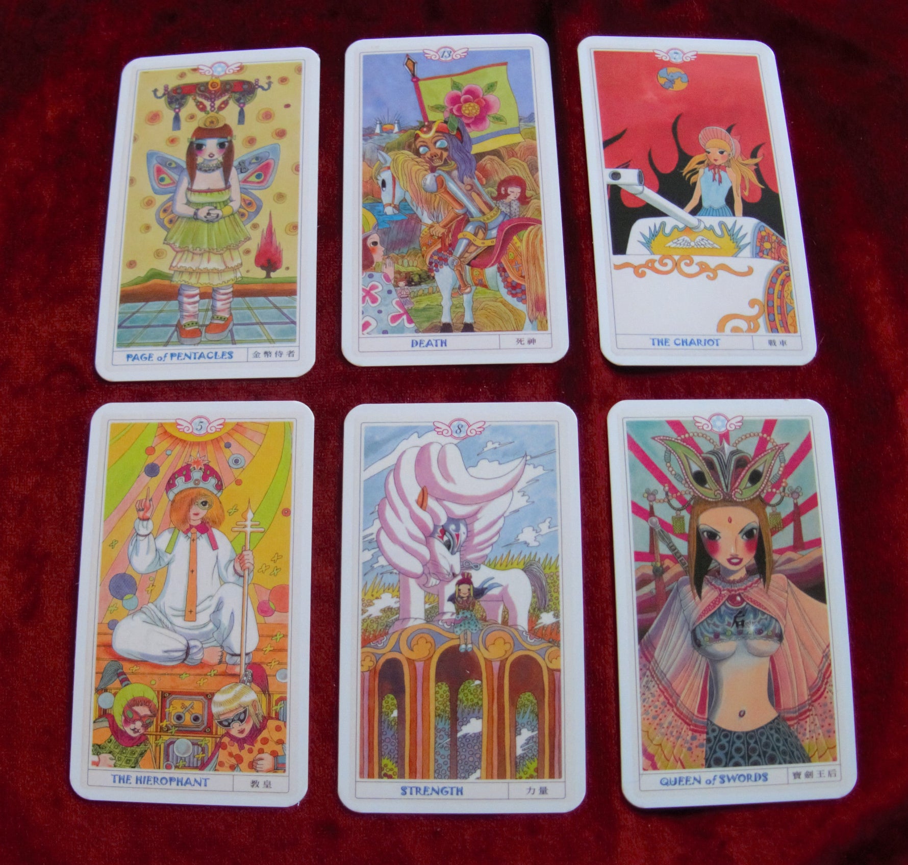 Japanese tarot, cute tarot, girly tarot, Pink Tarot Cards, Elf of Heaven Tarot - Pink Tarot Cards - Unicorn Theme deck of Cards - Sailor Moon Cards - Pokemon style cards