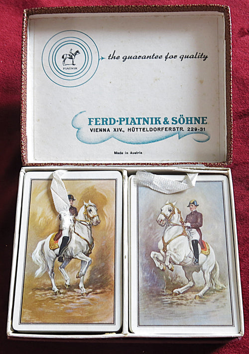 Coffret de cartes à collectionner Horsemen (années 1950-60) - Piatnik Wien Cavalry Double Deck