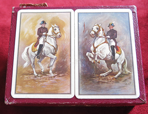 Coffret de cartes à collectionner Horsemen (années 1950-60) - Piatnik Wien Cavalry Double Deck