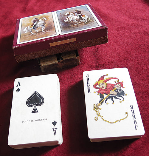 Coffret de cartes à collectionner Horsemen (années 1950-60) - Piatnik Wien Cavalry Double Deck