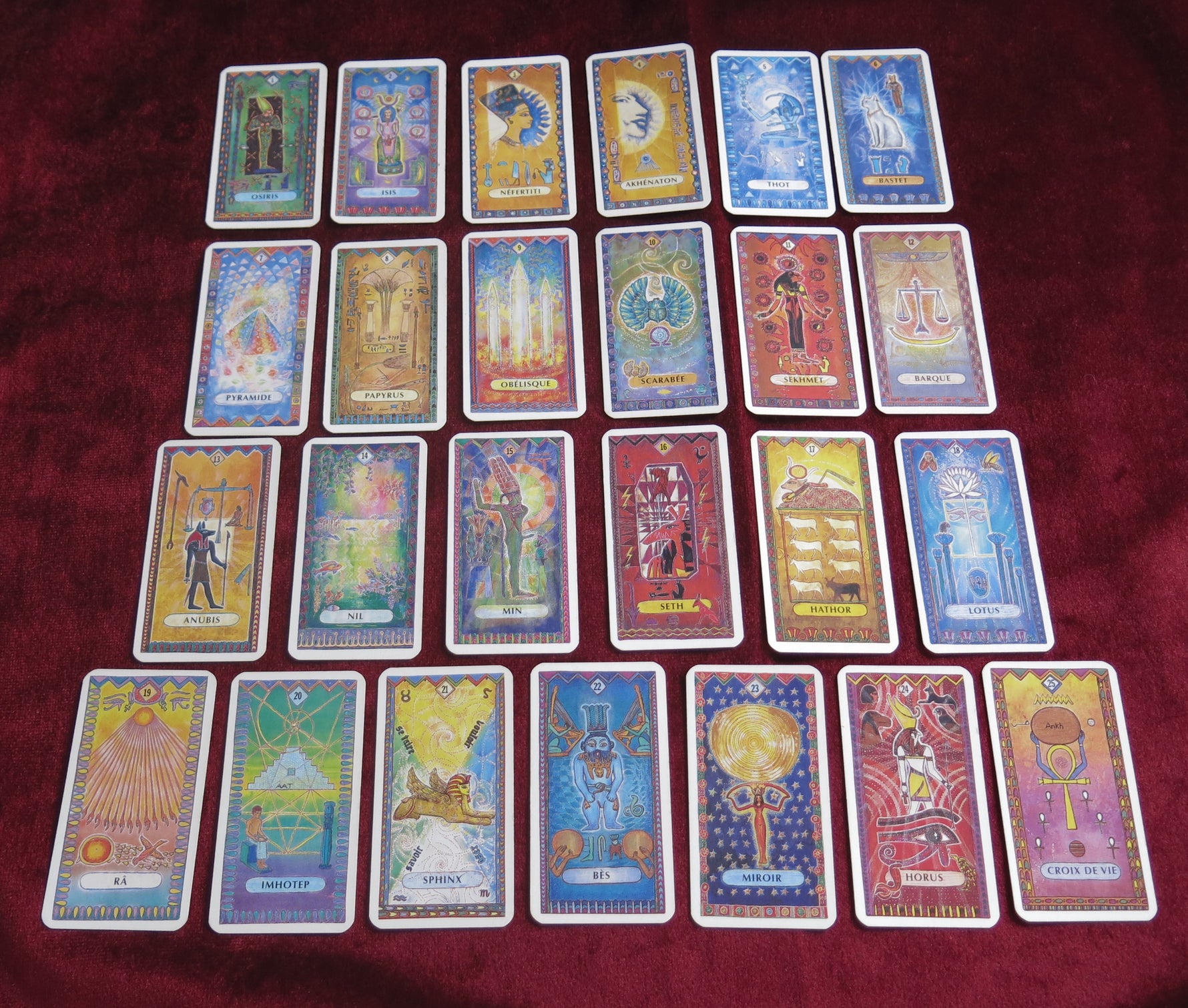 Egyptian Tarot – Femme Actuelle – 25 Mini Pocket-Size Cards – Rare 90s French Edition