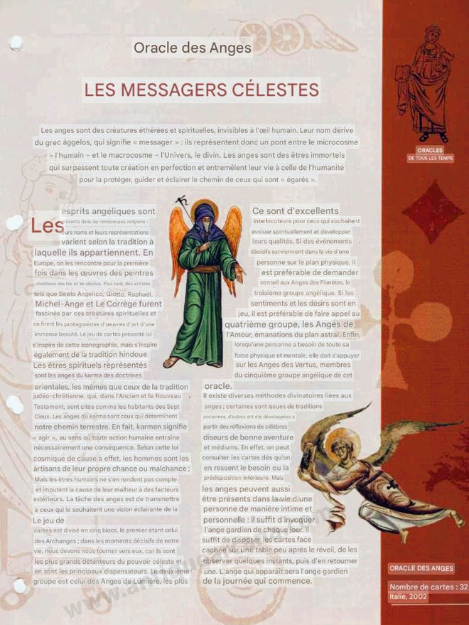 Instructions pour l'oracle des anges – Guides UNIQUEMENT – Téléchargement de fichiers – ANGLAIS, FRANÇAIS ET ESPAGNOL – IMPRIMABLE