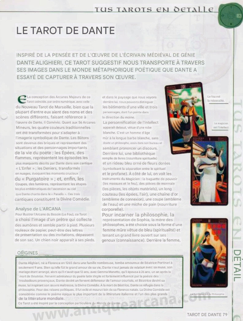 The Dante Tarot Deck 2001 + Guide - Rider-Waite  Divine Comedy