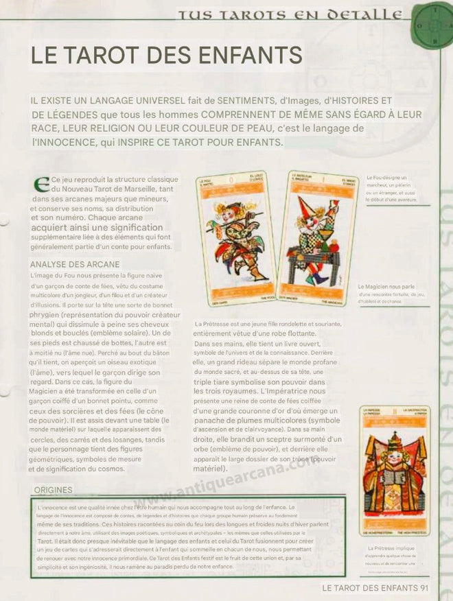 Tarot de los Niños - Instructions SEULEMENT - Téléchargement de fichiers - ANGLAIS, FRANÇAIS ET ESPAGNOL - Claves y Secretos del Tarot IMPRIMABLE