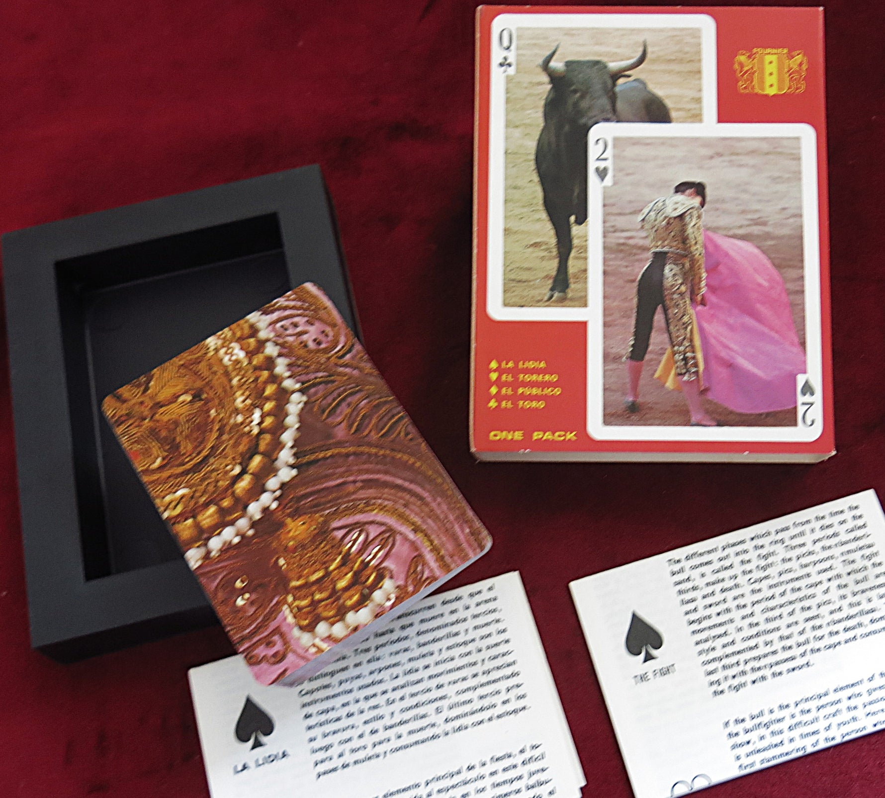 Spanish tradition Fiesta Taurina 1990s bullfighting playing cards - Fournier