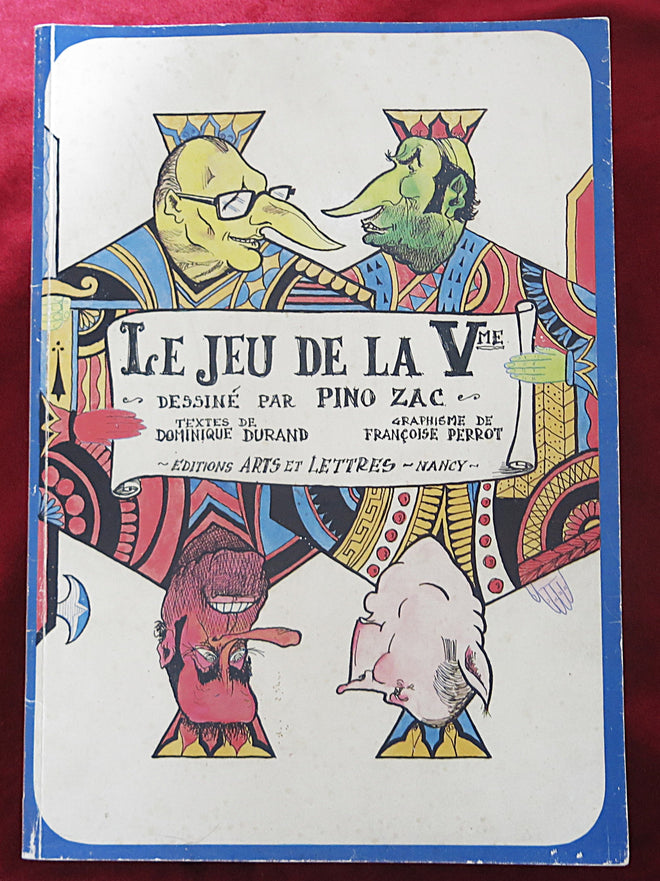 Rare parodie politique française des années 1970 : La Cinquième République de Pino Zac - Composez votre propre jeu satirique