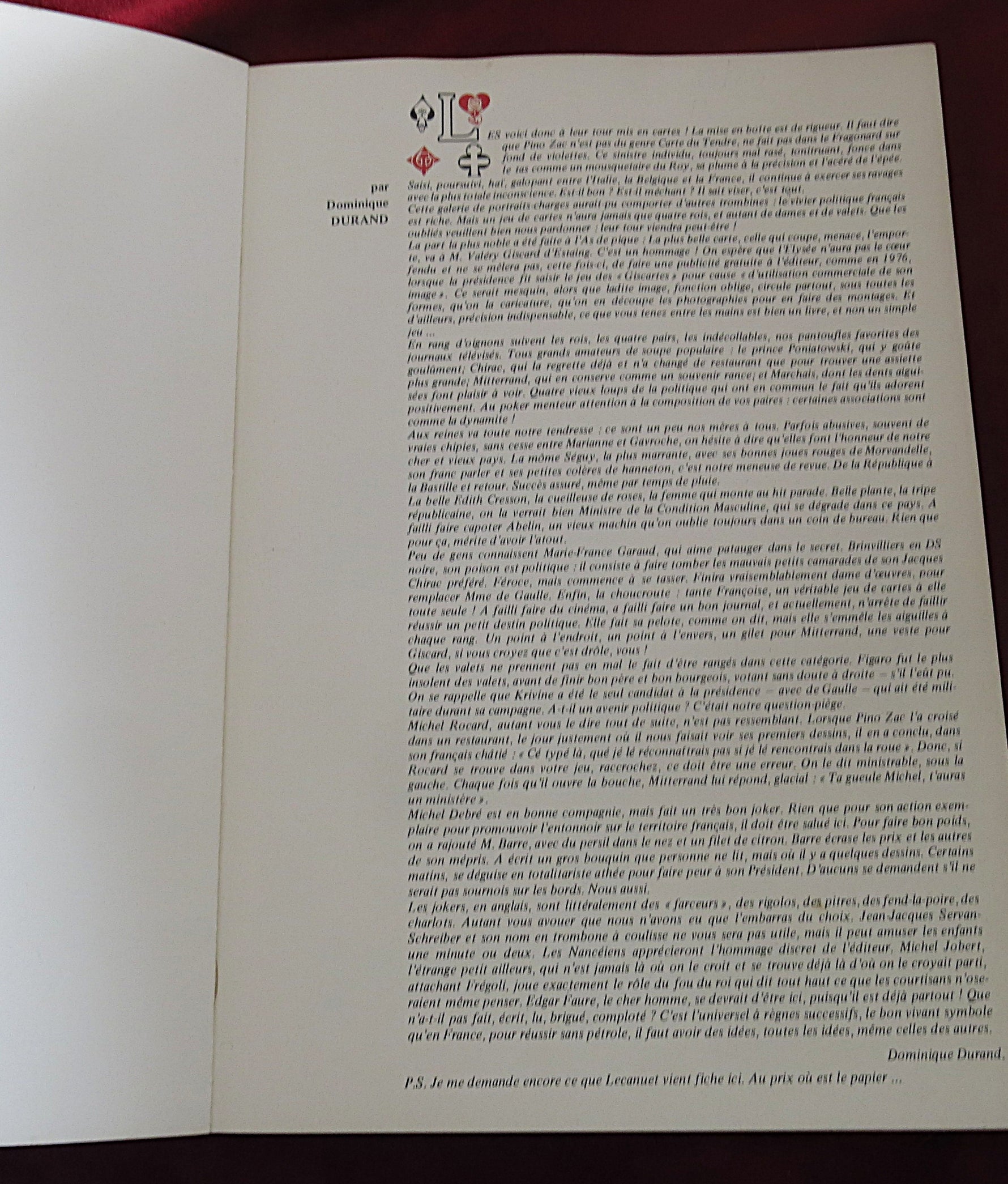 Rare 1970s French Political Parody by Pino Zac - Assemble Your Own Satirical Deck