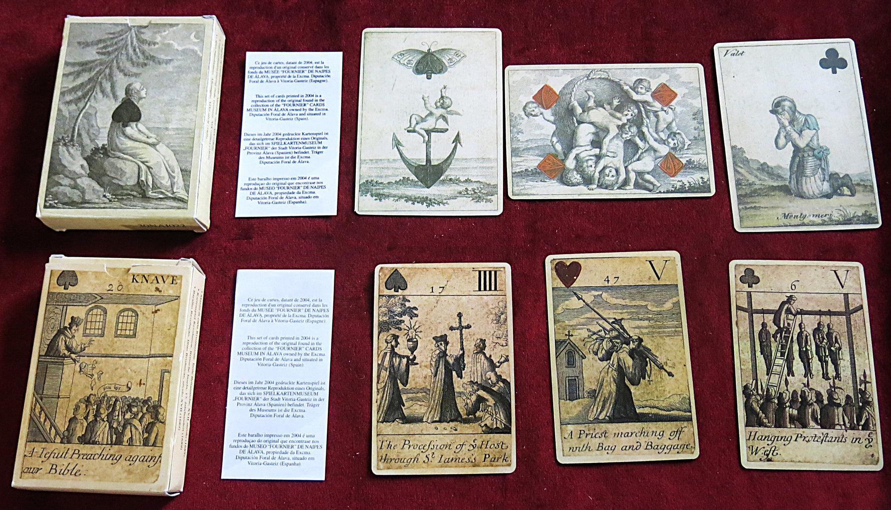 Musée Fournier 2004 : Lot de 4 répliques de jeux de cartes anciens