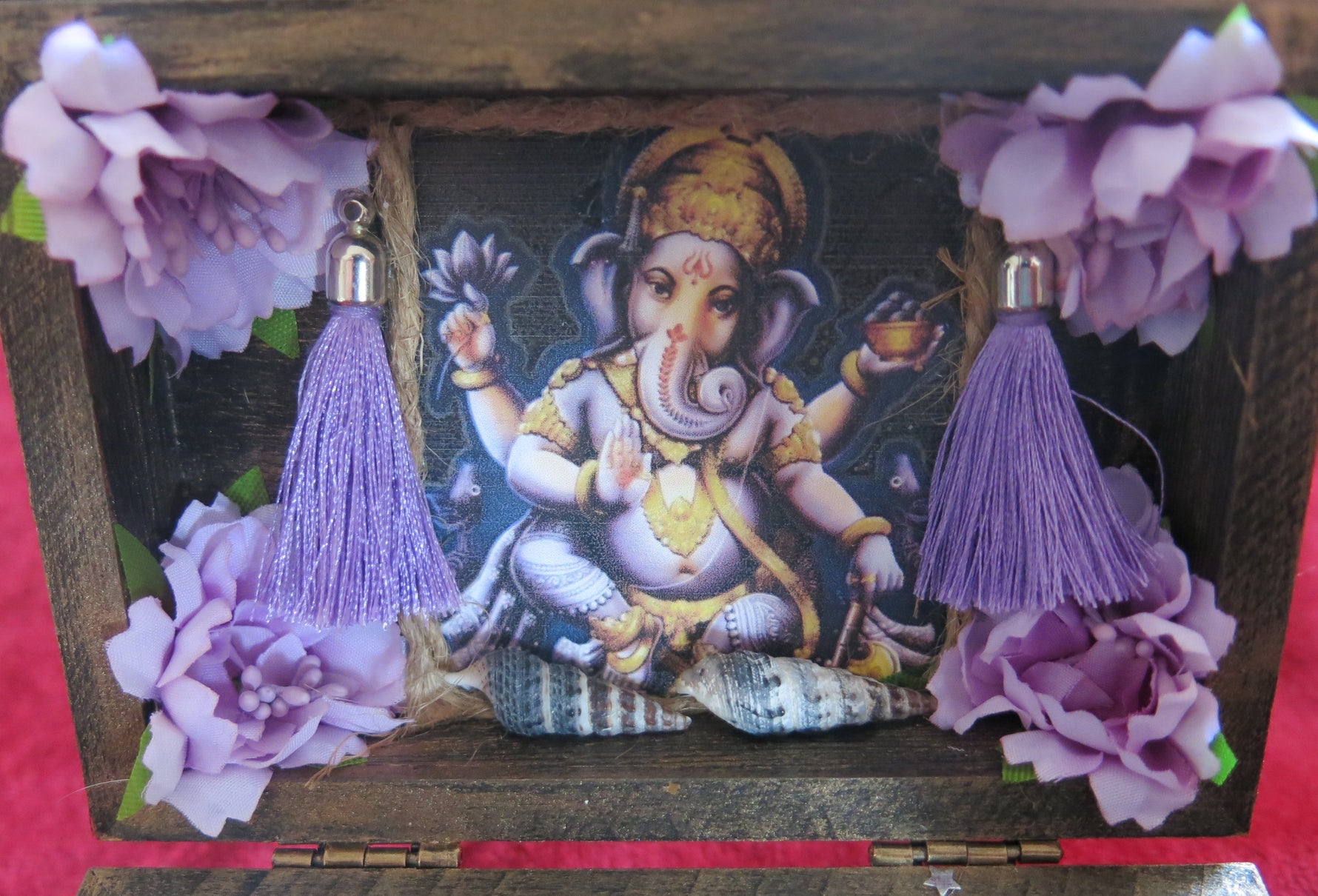 Mini Ganesha Shrine Box – Handmade Spiritual Kit with Accessories (One-of-a-Kind)