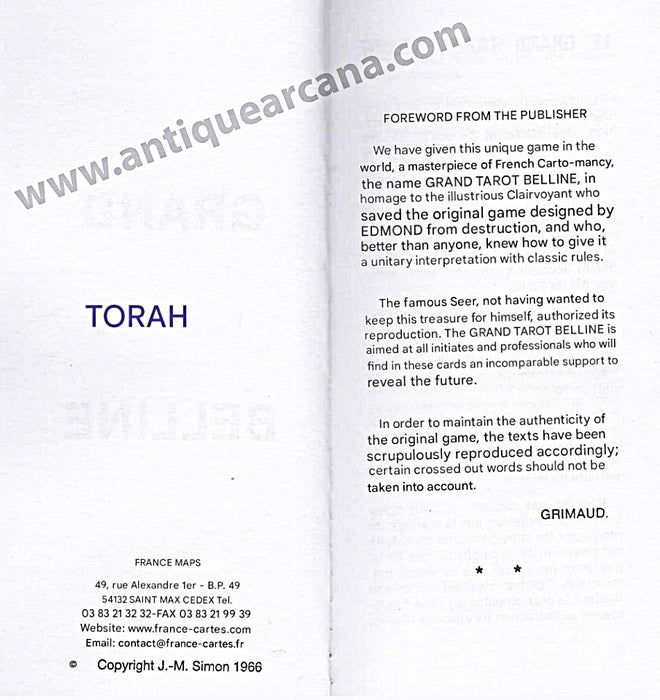 Tarot de Belline booklet - File Download  - ENGLISH & FRENCH - PRINTABLE