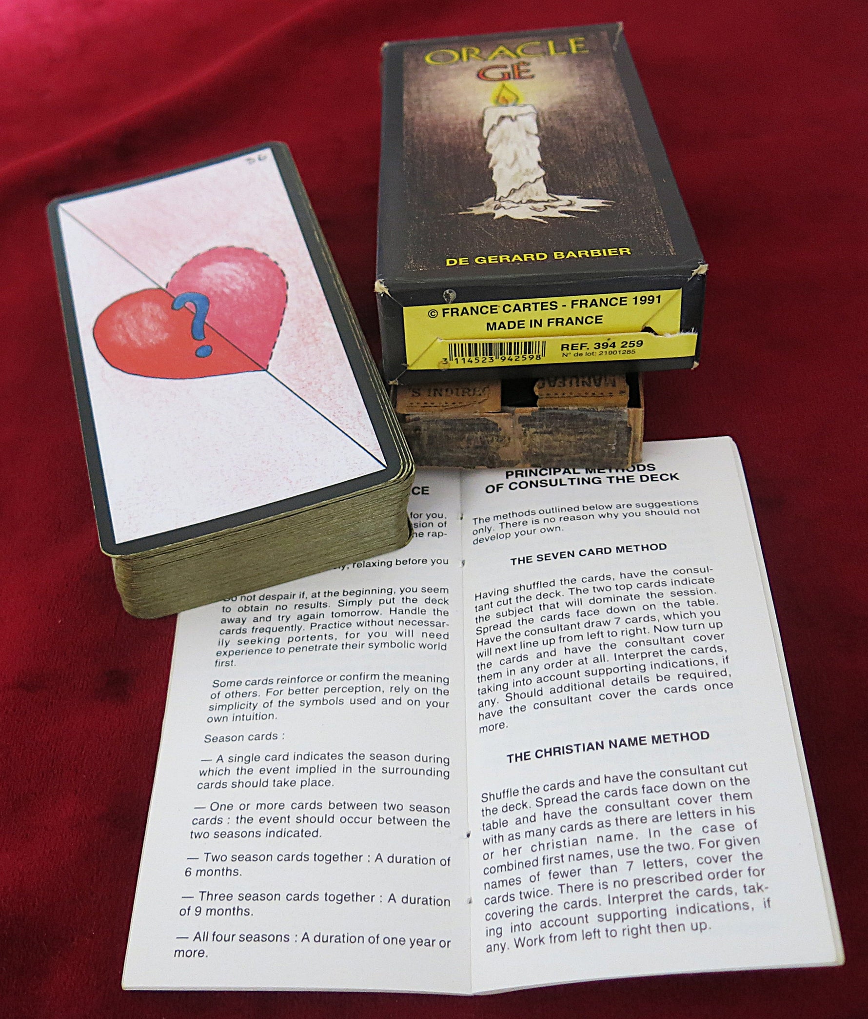 Oracle Gé Divinatory Deck – Gérard Barbier - 1991 Ed - intuitive reading oracle - VERY RARE
