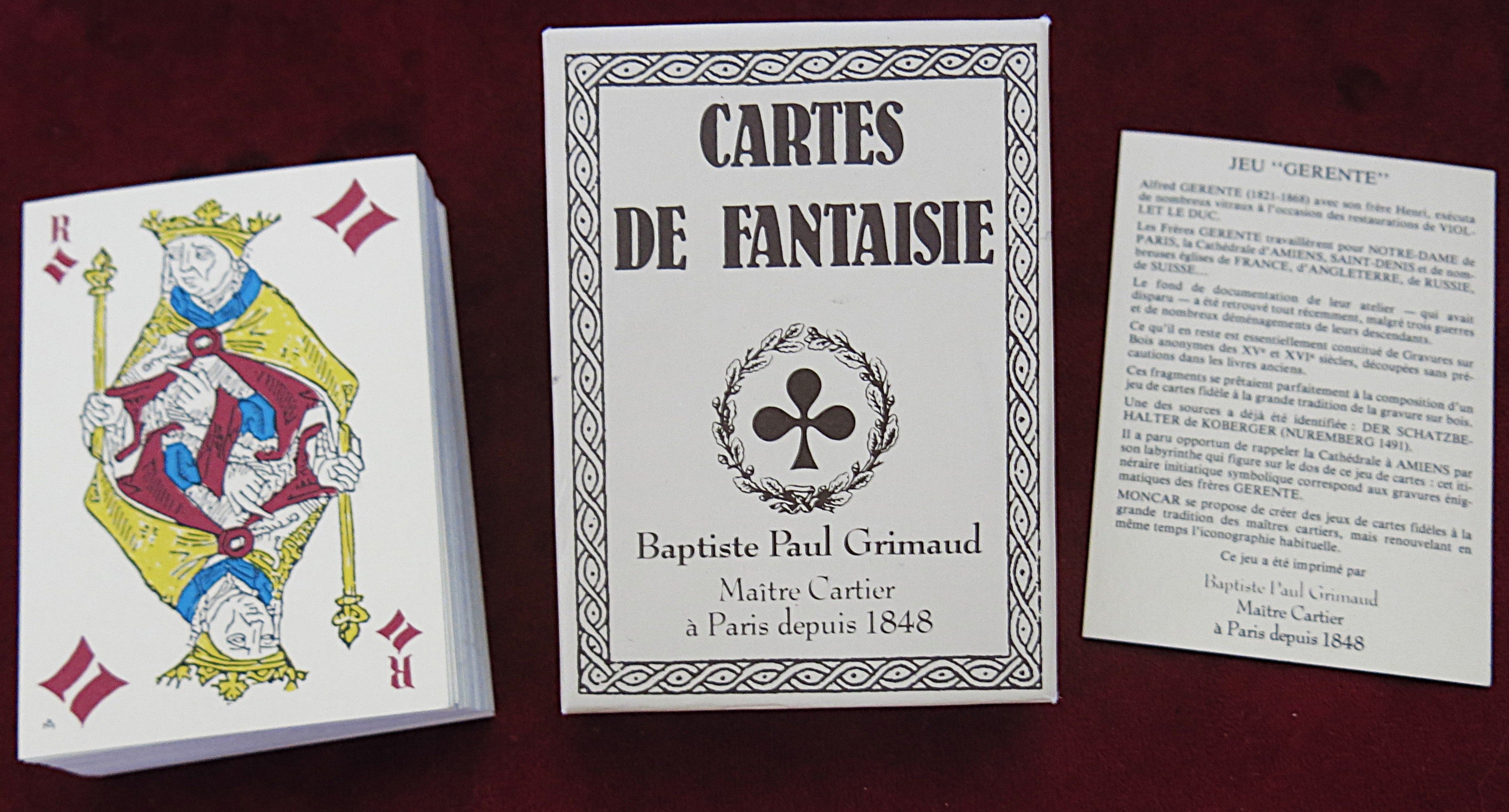 Gerente Playing Cards – Grimaud 1983 – Medieval Fantasy Deck – Labyrinth Back